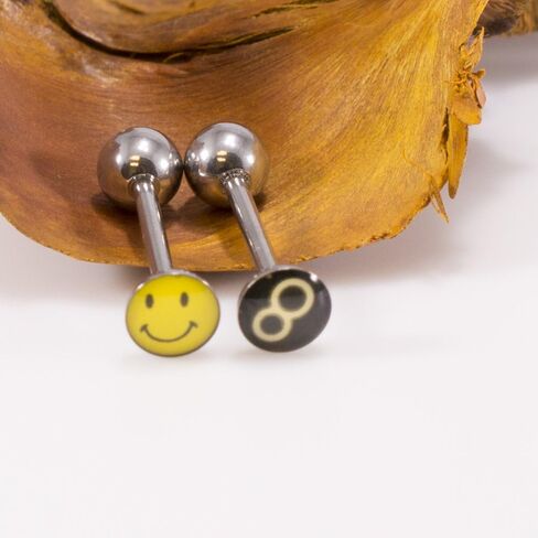 BodyJewelryOnline Package of Two Tongue Barbell, Tongue Ring with Unique Designed Ball 14Ga in Saudi Arabia