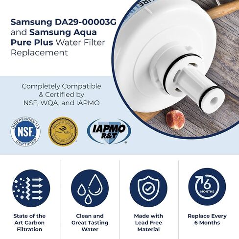 Pureline DA29-00003G Water Filter Samsung Replacement for DA29-00003G, Aqua-Pure Plus, RSG257AARS, DA29-00003F DA29-00003B, DA29-00003A, HAFCU1, RF267AERS, RS22HDHPNSR, HDX-FMS-1. (3 Pack) in Saudi Arabia