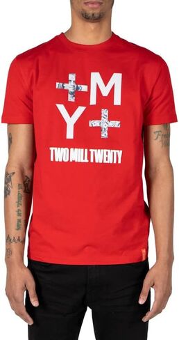 Two Mill Twenty Men's Inverse Logo Graphic T-Shirt | Street Style Money Tee in Saudi Arabia