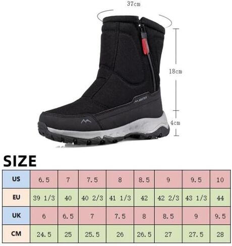 SEEKLUX Mens Snow Boots Waterproof Lightweight High Top Outdoor Work Shoes Non-Slip Hiking Walking Winter Shoes in Saudi Arabia