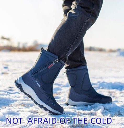 SEEKLUX Mens Snow Boots Waterproof Lightweight High Top Outdoor Work Shoes Non-Slip Hiking Walking Winter Shoes in Saudi Arabia