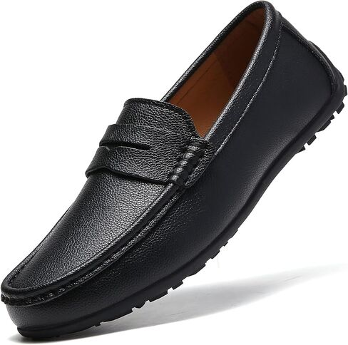 JINDELI Men's Leather Casual Slip on Loafers Driving Walking Shoes in Saudi Arabia