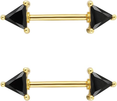 Excepro Nipplerings Barbell 316L Surgical SS Black CZ Nipple Barbell Shiny Nipple Piercing Fairyland in Kuwait