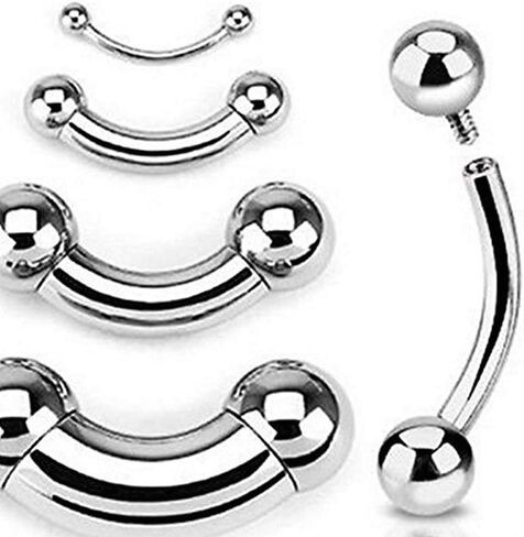 Internally Threaded Basic Eyebrow Curve Barbell Ring 316L Surgical Steel in Saudi Arabia