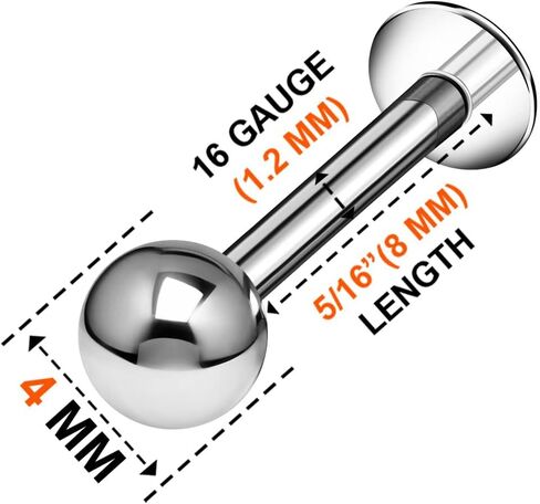 3PCS Steel Labret 16g 1.2mm 4mm Ball Marilyn Monroe Spiderbite Tragus Snakebites Earrings Spiderbite Piercing Jewelry in Saudi Arabia