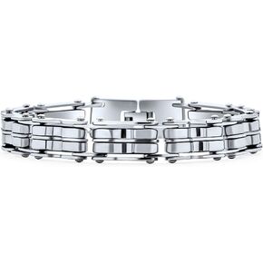 Heavy Mechanic Link Mens Biker Bike Bicycle Chain Bracelet for Men Teen Silver Tone Stainless Steel 8 9 Inch