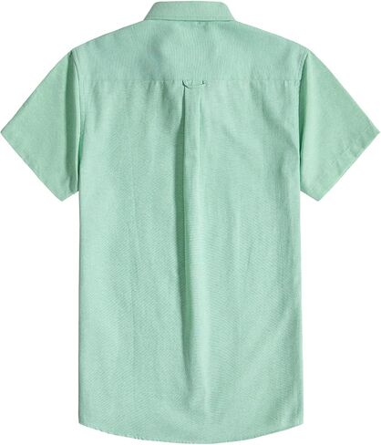 LOCALMODE Men's Casual Slim Fit Short Sleeve Button Down Solid Oxford Dress Shirt in Saudi Arabia