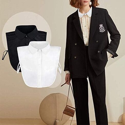 Joyci OL Joker Shirt Fake Collar Black Side Embroidery Chiffon Decorative Collar in Kuwait