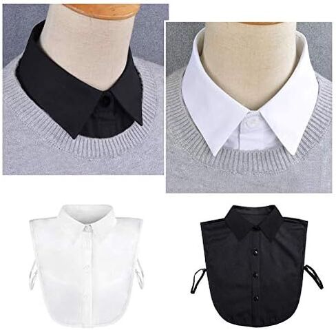 Joyci OL Joker Shirt Fake Collar Black Side Embroidery Chiffon Decorative Collar in Kuwait