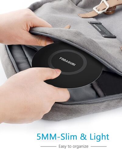 شاحن لاسلكي نحيف مع محول QC3.0، لوحة شحن لاسلكية سريعة 15 وات، متوافق مع iPhone 14/13/13 Pro/13 Pro Max/13 Mini/12/XR/XS/8 Plus/Samsung Galaxy S21/S20/S9/Note 20/10/جوجل بيكسل 7/6/5 in Kuwait