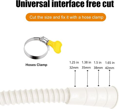 Xnuoyo 6ft Washing Machine Drain Hose Extension Kit,Flexible Dishwasher Washing Machine Drain Hose,Universal Washing Machine Replacement Hoses with Clamps (6.00) in Saudi Arabia