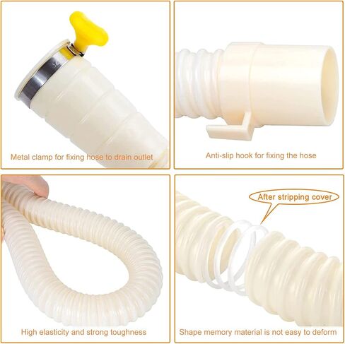Xnuoyo 6ft Washing Machine Drain Hose Extension Kit,Flexible Dishwasher Washing Machine Drain Hose,Universal Washing Machine Replacement Hoses with Clamps (6.00) in Saudi Arabia