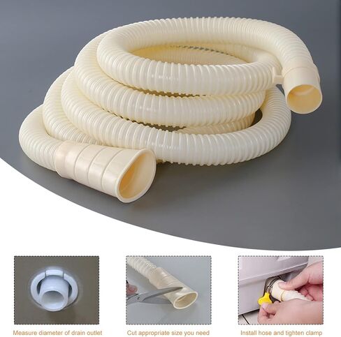 Xnuoyo 6ft Washing Machine Drain Hose Extension Kit,Flexible Dishwasher Washing Machine Drain Hose,Universal Washing Machine Replacement Hoses with Clamps (6.00) in Saudi Arabia