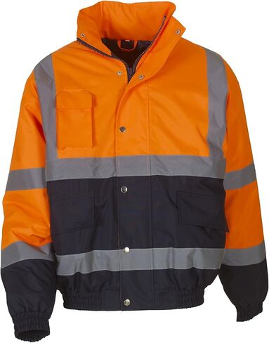 Yoko Hi Vis Two Tone Bomber Jacket - Orange or Yellow/Sml - 3XL in Saudi Arabia