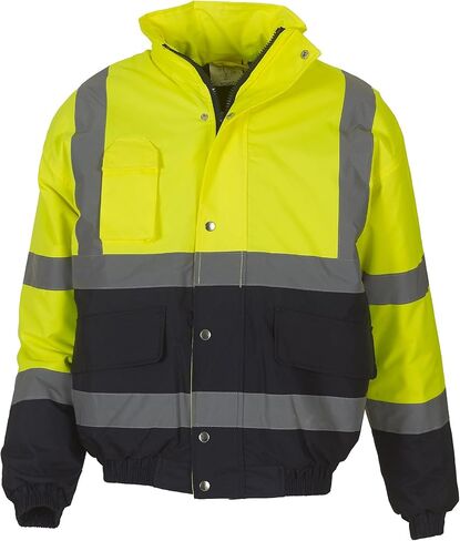 Yoko Hi Vis Two Tone Bomber Jacket - Orange or Yellow/Sml - 3XL in Saudi Arabia
