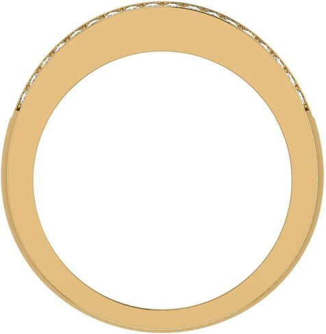 1.00 ct tw Three Rows Graduating Diamond Wedding Band Ring 14K Gold in Kuwait