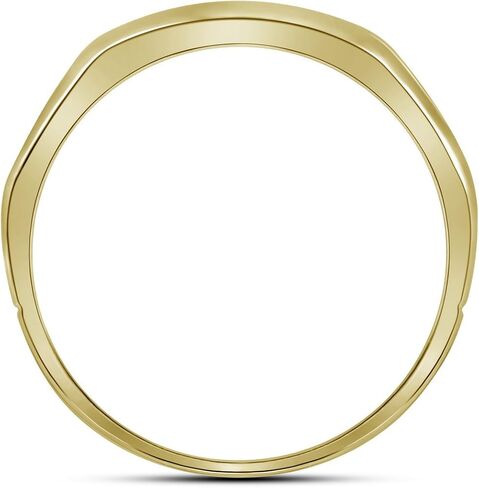 FB Jewels 10kt Two-tone Yellow Gold Mens Round Diamond Grooved Wedding Band Ring 1/4 Cttw (I2-I3 clarity; I-J color) in Kuwait