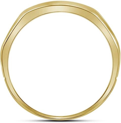 FB Jewels 10kt Two-tone Yellow Gold Mens Round Diamond Grooved Wedding Band Ring 1/4 Cttw (I2-I3 clarity; I-J color) in Kuwait