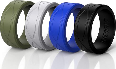 Rinfit Silicone Rings for Women and Men - Silicone Wedding Bands Sets for Him and Her - Patented Design Rubber Wedding Rings - 4Love Collection in Saudi Arabia