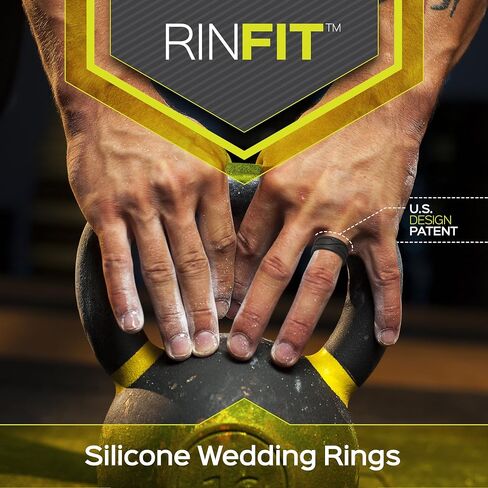 Rinfit Silicone Rings for Women and Men - Silicone Wedding Bands Sets for Him and Her - Patented Design Rubber Wedding Rings - 4Love Collection in Saudi Arabia