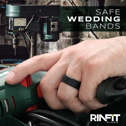 Rinfit Silicone Rings for Women and Men - Silicone Wedding Bands Sets for Him and Her - Patented Design Rubber Wedding Rings - 4Love Collection in Saudi Arabia