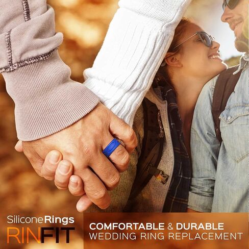 Rinfit Silicone Rings for Women and Men - Silicone Wedding Bands Sets for Him and Her - Patented Design Rubber Wedding Rings - 4Love Collection in Saudi Arabia