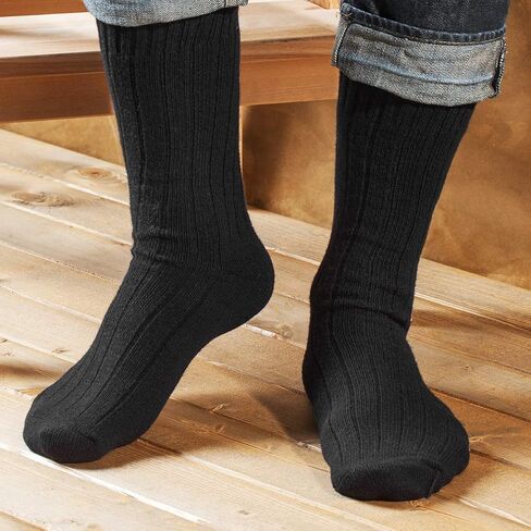 جوارب WEST COAST KNITWEAR للرجال من الكشمير الناعم وصوف ميرينو فائق النعومة والدفء للشتاء منفوش منتصف الساق in Kuwait