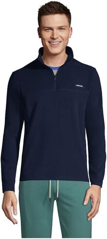 Lands' End Mens T100 Fleece Quarter Zip Radiant Navy Regular Medium in Saudi Arabia