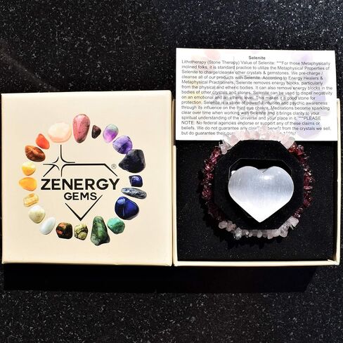 سوار Zenergy Gems Charged من الخرز الكريستالي الطبيعي الفاخر + كريستال شحن السيلينيت المغربي [متضمن] in Saudi Arabia