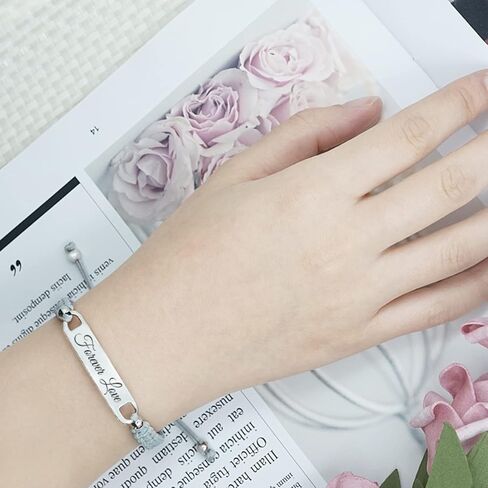 YATEDIY Personalized ID Couple Bracelets Custom Engraved Hand Braided Rope Wrist Bracelet Men Women Friendship Adjustable Custom Valentine's Day in Saudi Arabia