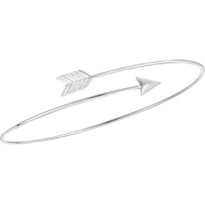 Minimalist Eternity Directional Arrow Wrap .925 Sterling Silver Bangle Bracelet in Saudi Arabia