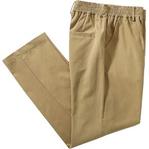 IDEALSANXUN Mens Elastic Waist Pants Mock Fly Loose Fit Casual Twill Pant Trouser in Saudi Arabia