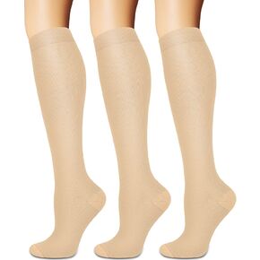 Compression Socks for Women and Men Circulation (3 Pairs) - Best for Medical,Nursing,Running,Travel Knee High Socks