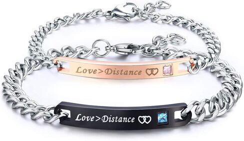 LAVUMO His Hers Couples Bracelets King and Queen Matching Set Anniversary Promise Gifts Stainless Steel 2pcs in Saudi Arabia