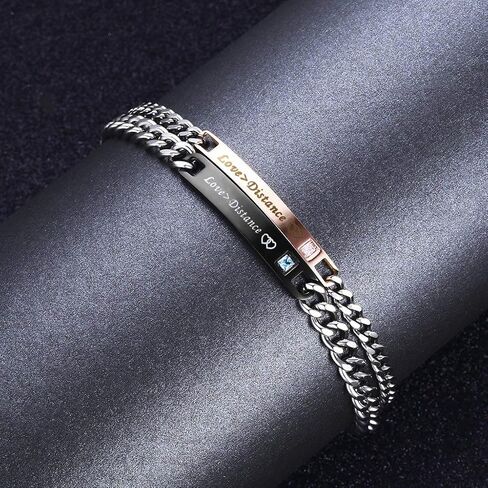 LAVUMO His Hers Couples Bracelets King and Queen Matching Set Anniversary Promise Gifts Stainless Steel 2pcs in Saudi Arabia