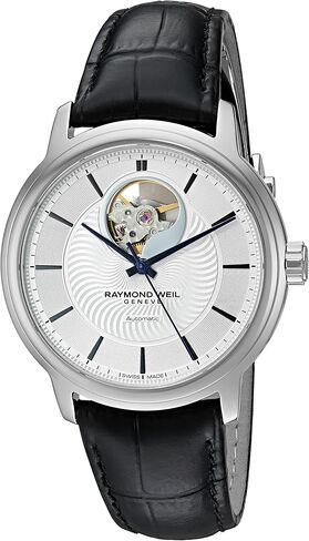 RAYMOND WEIL Men's Maestro Stainless Steel Swiss-Automatic Watch with Leather Strap, Black (Model: 2227-STC-65001) in Kuwait