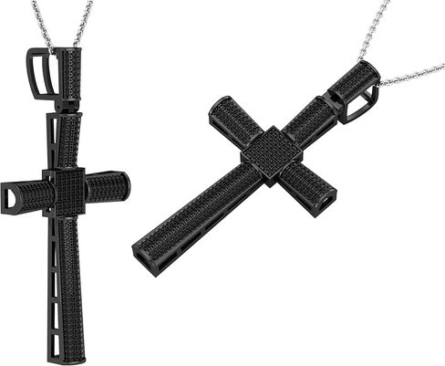 0.75 Carat (ctw) Round Black Diamond Mens Religious Cross Pendant 3/4 CT in Saudi Arabia