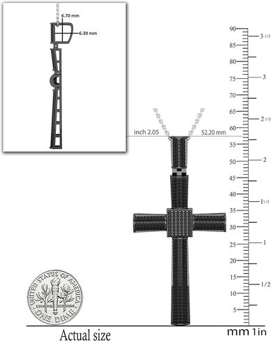 0.75 Carat (ctw) Round Black Diamond Mens Religious Cross Pendant 3/4 CT in Saudi Arabia