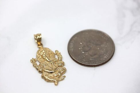 CaliRoseJewelry 10k Hindu Lord Ganesh Ganesha Elephant Hindu God of Fortune Charm Pendant in Saudi Arabia