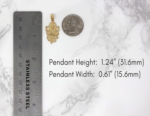 CaliRoseJewelry 10k Hindu Lord Ganesh Ganesha Elephant Hindu God of Fortune Charm Pendant in Saudi Arabia