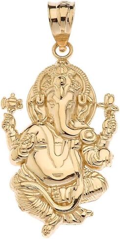 CaliRoseJewelry 10k Hindu Lord Ganesh Ganesha Elephant Hindu God of Fortune Charm Pendant in Saudi Arabia