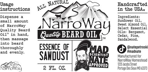 Narroway Beard Oil (Off Grid Evening) 2 oz Bottle, 2.0 Fl Oz, 2.0 fluid_ounces in Saudi Arabia