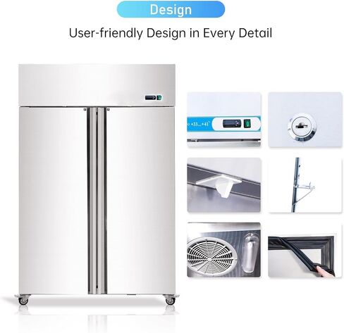 Aceland ARF-48B Reach-in Double door COMBO Refrigerator and Freezer 36 Cu. Ft. for Restaurant, Bar, Shop, Residential(Commercial Kitchen Equipment) in Saudi Arabia