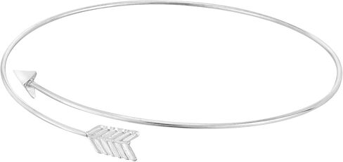 Minimalist Eternity Directional Arrow Wrap .925 Sterling Silver Bangle Bracelet in Saudi Arabia
