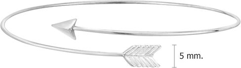 Minimalist Eternity Directional Arrow Wrap .925 Sterling Silver Bangle Bracelet in Saudi Arabia