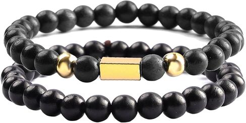 Milakoo 2Pcs Sandalwood Bracelet Wooden Beads for Prayer Meditation Mala Wristband for Unisex in Saudi Arabia