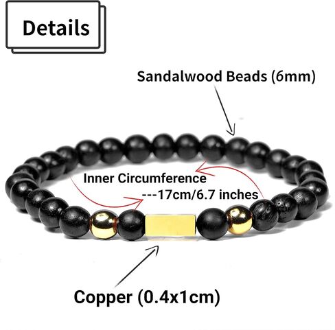 Milakoo 2Pcs Sandalwood Bracelet Wooden Beads for Prayer Meditation Mala Wristband for Unisex in Saudi Arabia