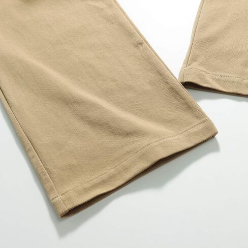 IDEALSANXUN Mens Elastic Waist Pants Mock Fly Loose Fit Casual Twill Pant Trouser in Saudi Arabia