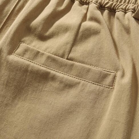 IDEALSANXUN Mens Elastic Waist Pants Mock Fly Loose Fit Casual Twill Pant Trouser in Saudi Arabia