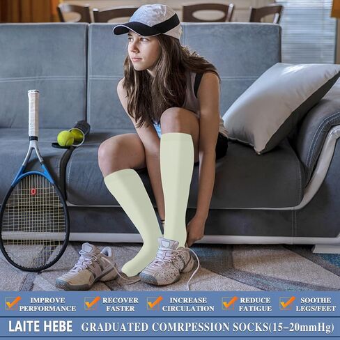 Sooverki Compression Socks for Women and Men Circulation (3/4 Pairs) is Best Support for Running Athletic Cycling Hiking in Kuwait